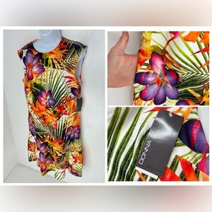 Donna Ricco NWT Floral Tiered Dress Size 4 Multicolor‎ Pockets Resort Vacation